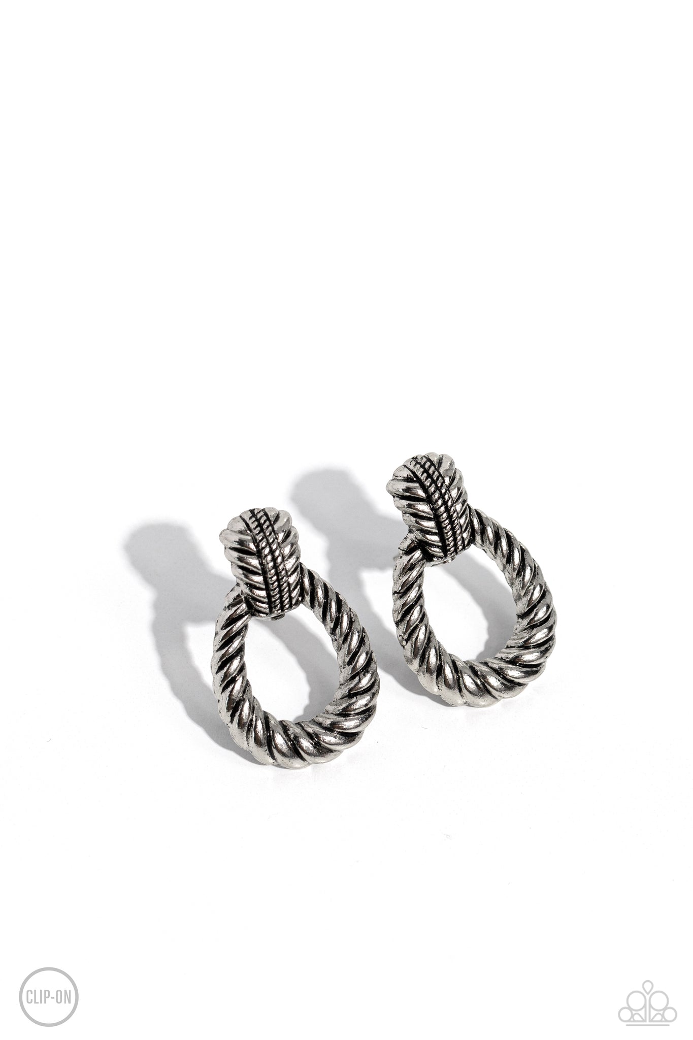 Paparazzi Roping Rodeo - Silver Clip-On Earrings