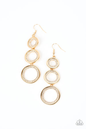Paparazzi Shimmering in Circles - Gold Earrings