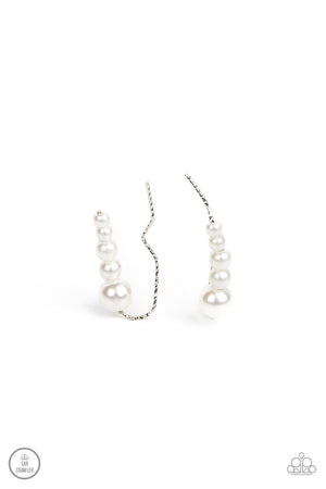 Paparazzi Dropping into Divine - White Earrings