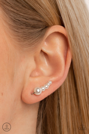Paparazzi Dropping into Divine - White Earrings