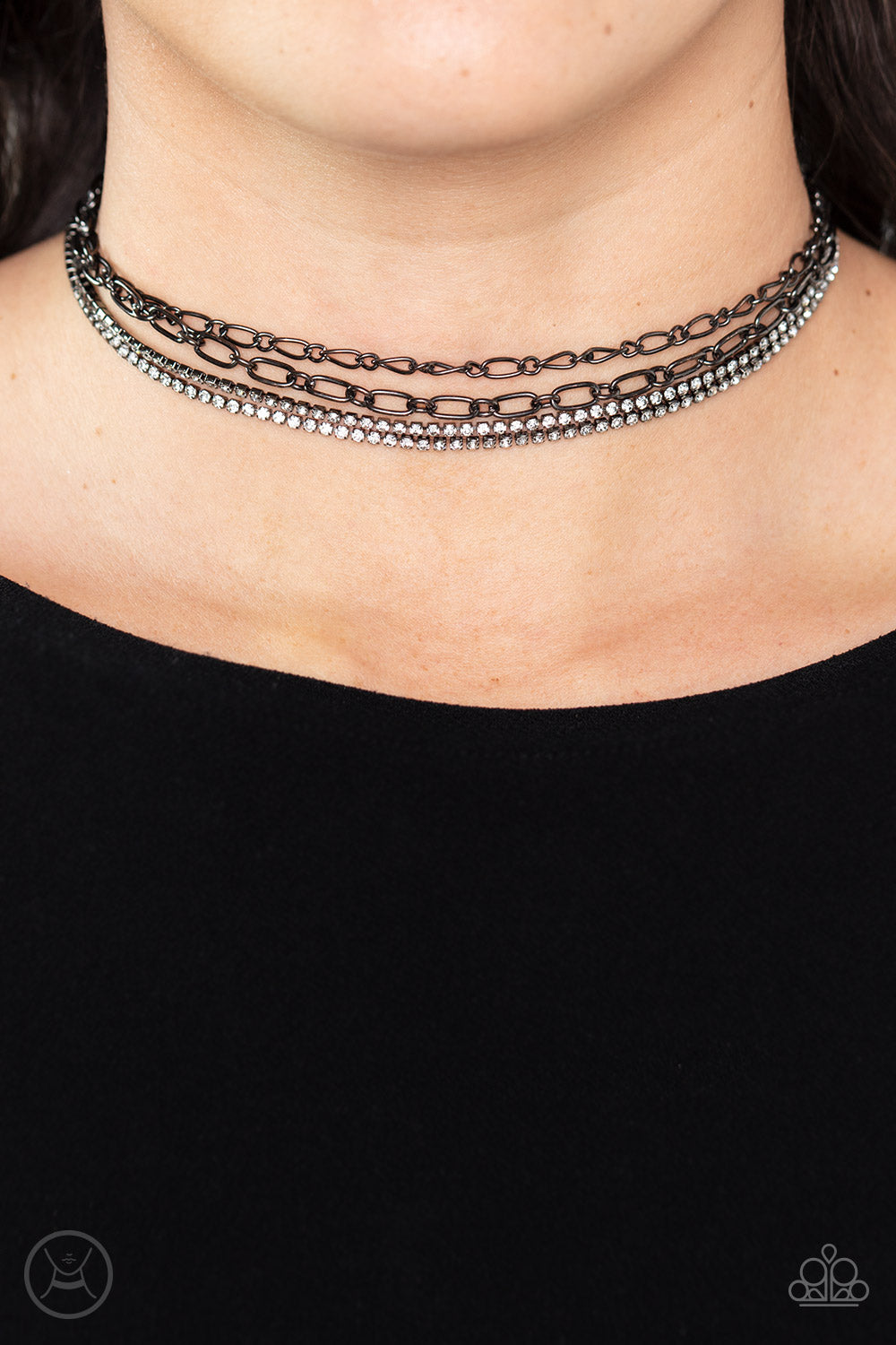 Paparazzi Glitter and Gossip - Black Choker