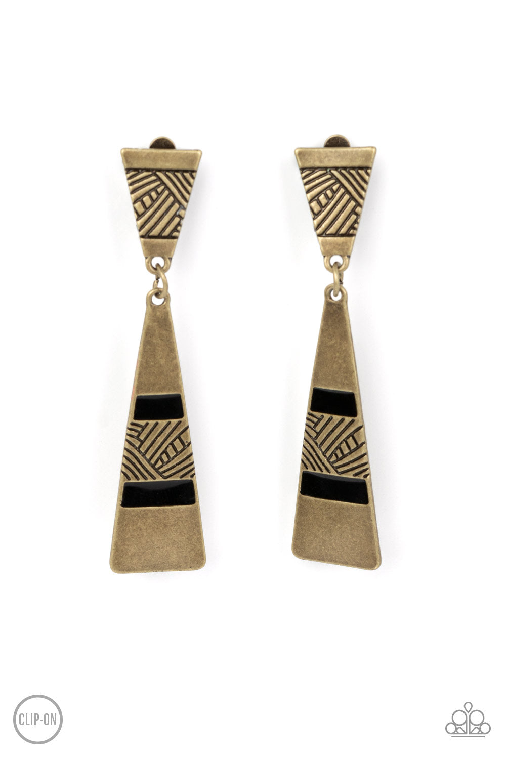 Paparazzi Safari Seeker - Brass Clip-On Earrings