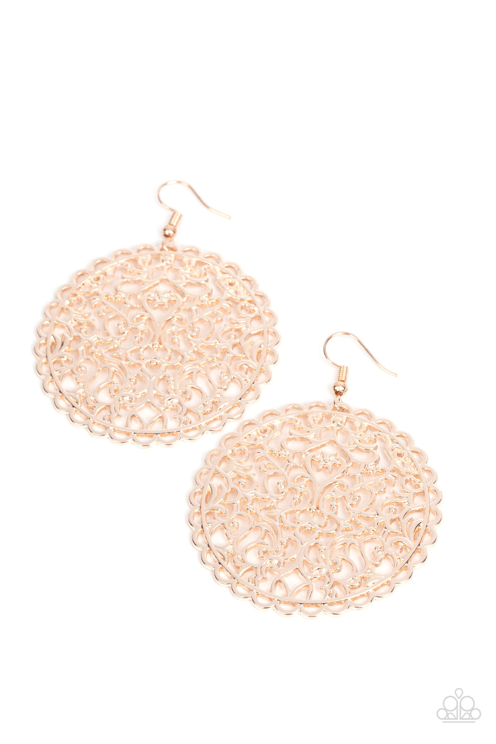 Paparazzi The Whole Nine VINEYARDS - Rose Gold Earrings