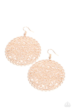 Paparazzi The Whole Nine VINEYARDS - Rose Gold Earrings