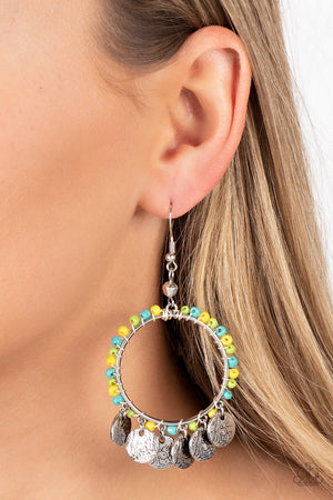 Paparazzi Bohemian Beach Blast - Green Earrings