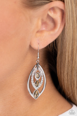 Paparazzi Extra Exuberant - Brown Earrings