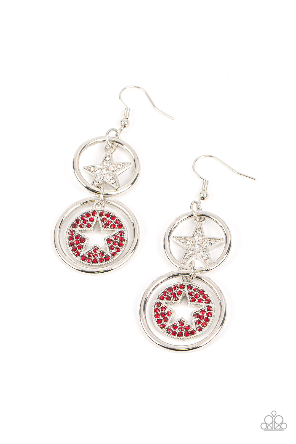 Paparazzi Liberty and SPARKLE for All - Red Earrings