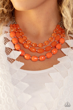 Paparazzi Tropical Hideaway - Orange Necklace
