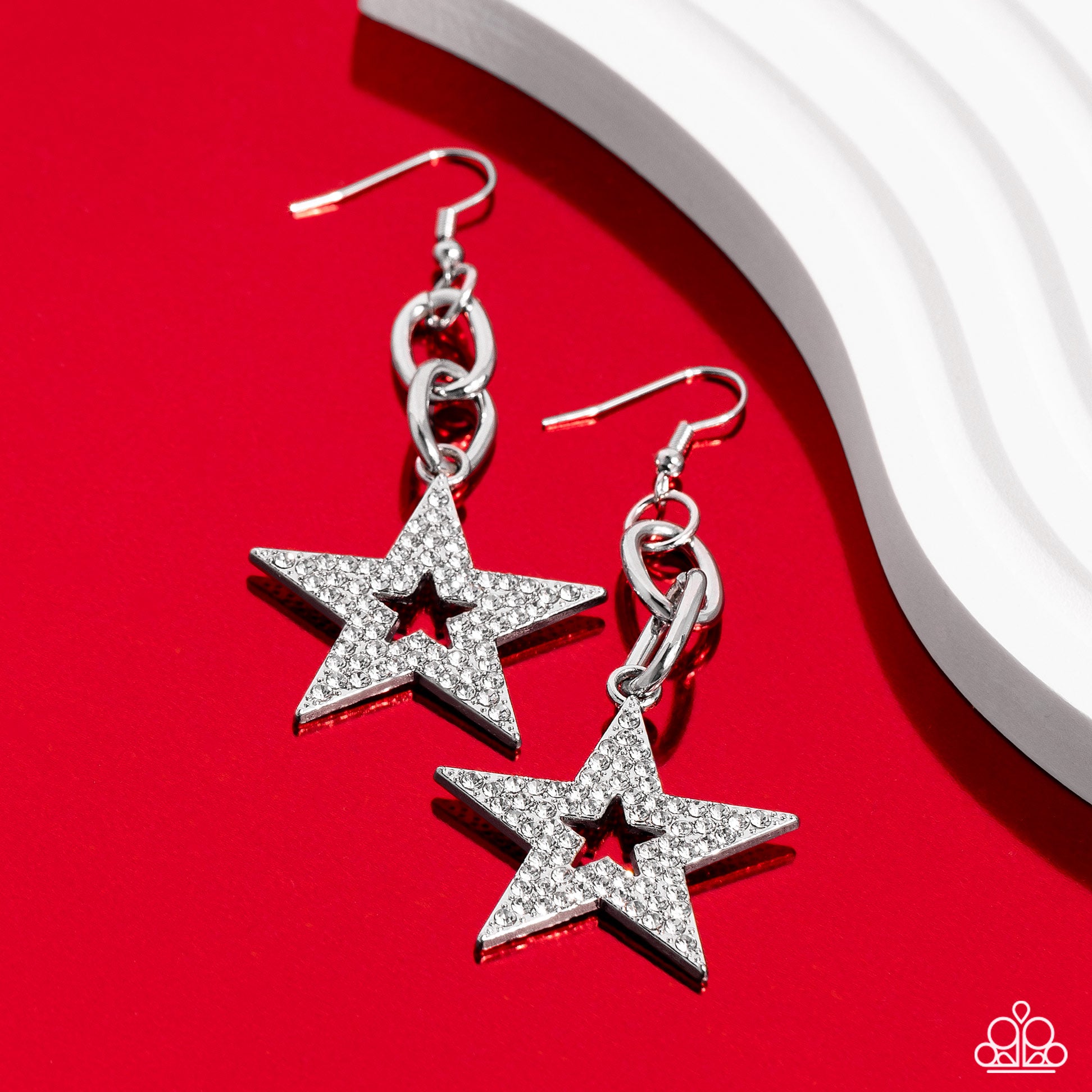 Paparazzi Cosmic Celebrity - White Earrings