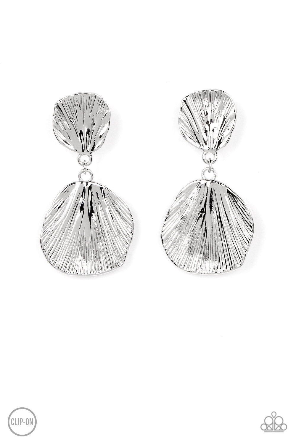 Paparazzi Metro Mermaid - Silver Clip-On Earrings