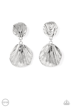 Paparazzi Metro Mermaid - Silver Clip-On Earrings