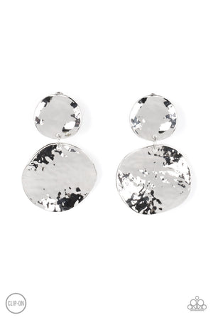 Paparazzi Rush Hour - Silver Clip-On Earrings