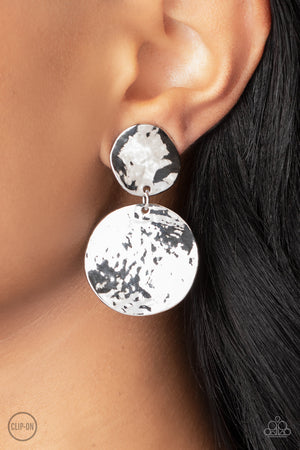 Paparazzi Rush Hour - Silver Clip-On Earrings