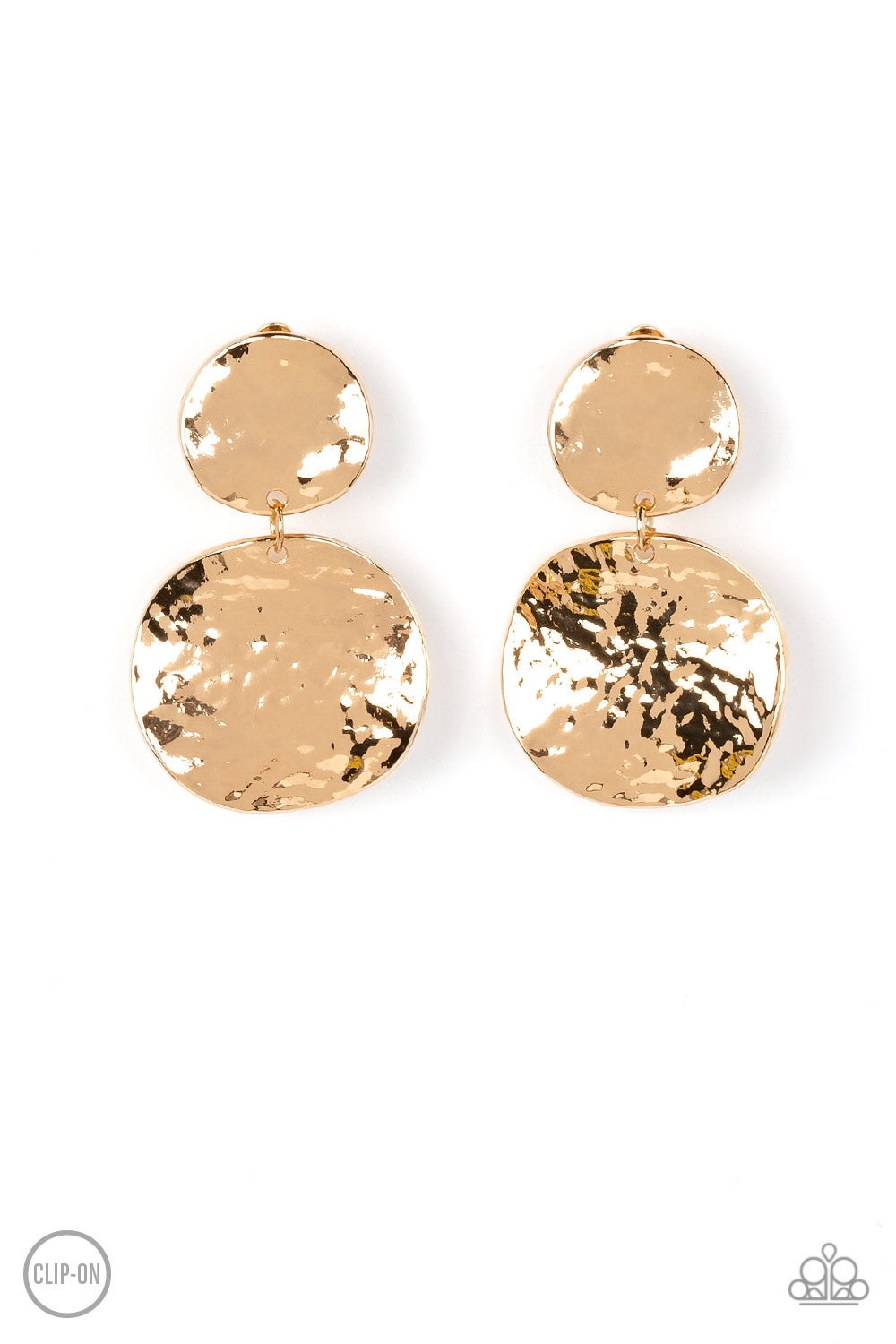 Paparazzi Rush Hour - Gold Clip-On Earrings