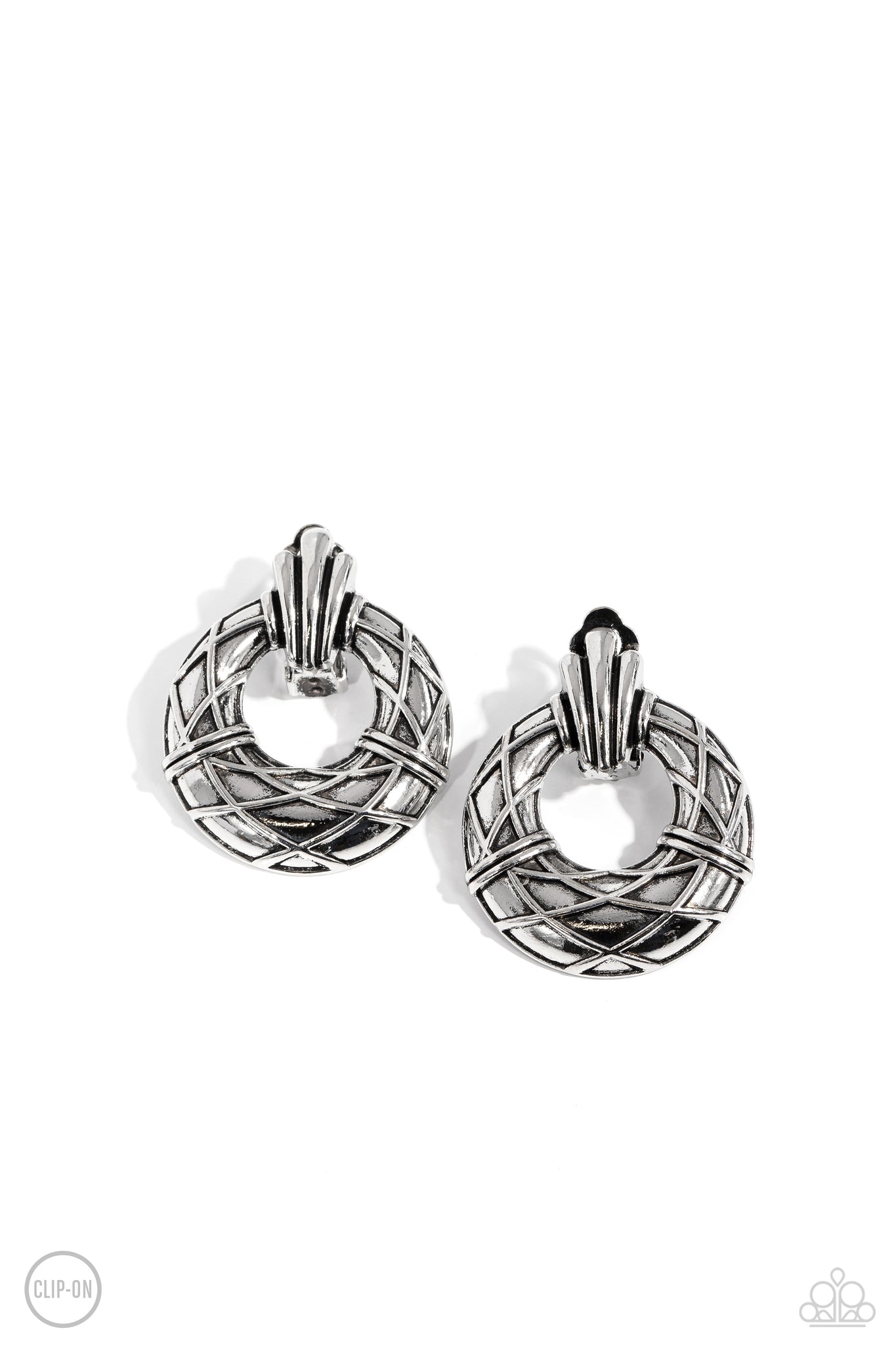 Paparazzi Metro Voyage - Silver Clip-On Earrings