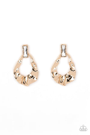 Paparazzi Metro Meltdown - Gold Earrings
