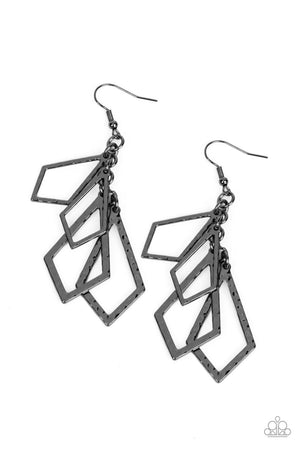 Paparazzi Totally TERRA-ific - Black Earrings