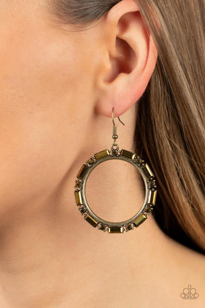 Paparazzi Gritty Glow - Brass Earrings