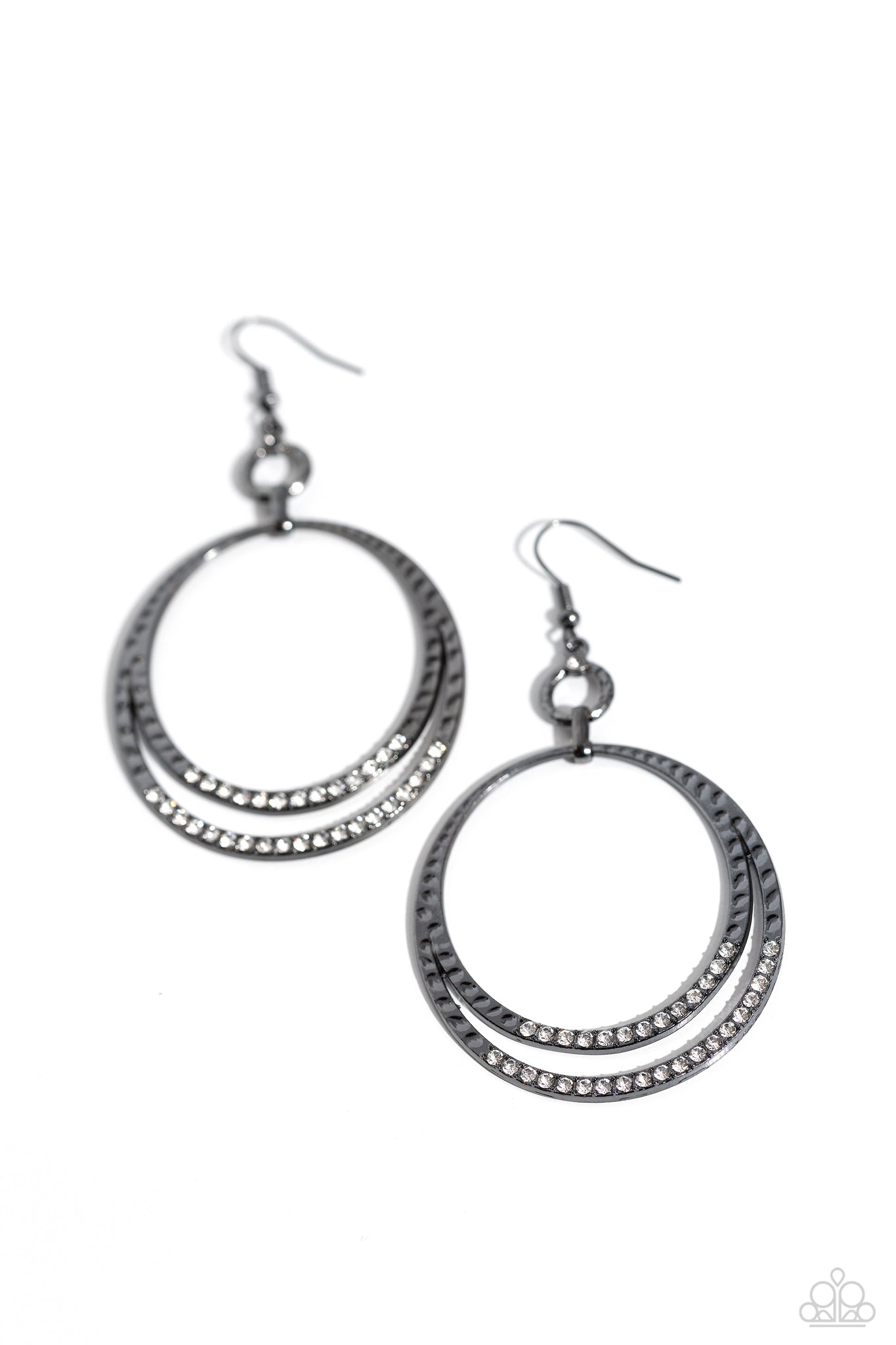 Paparazzi Spin Your HEELS - Black Earrings