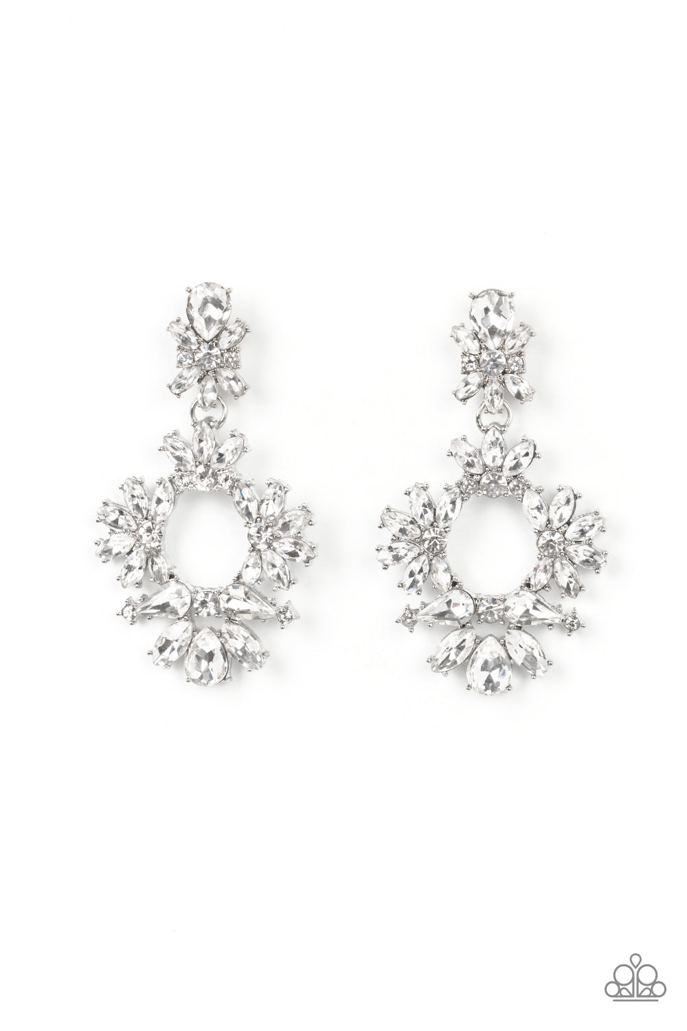 Paparazzi Life of the Party Exclusive June 2022 - Leave them Speechless - White Earrings