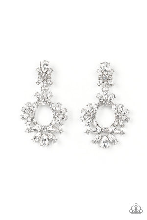 Paparazzi Life of the Party Exclusive June 2022 - Leave them Speechless - White Earrings