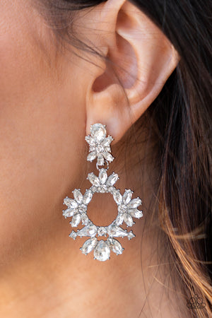 Paparazzi Life of the Party Exclusive June 2022 - Leave them Speechless - White Earrings