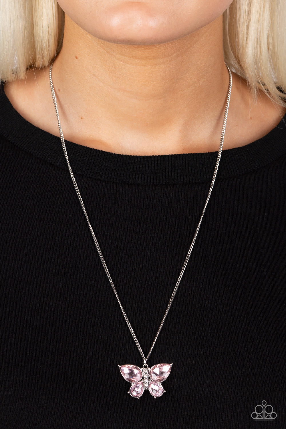 Paparazzi Free-Flying Flutter Pink Necklace