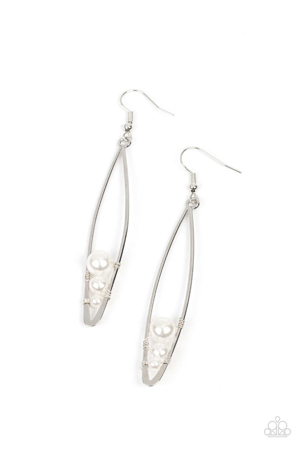 Paparazzi Atlantic Allure - White Earrings