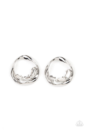 Paparazzi Imperfect Illumination - White Earrings