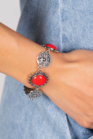 Paparazzi Poppy Persuasion Red Necklace & Positively Poppy Red Bracelet