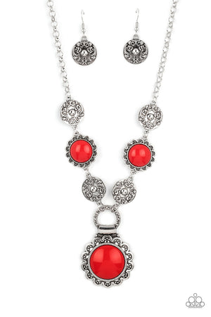Paparazzi Poppy Persuasion Red Necklace & Positively Poppy Red Bracelet