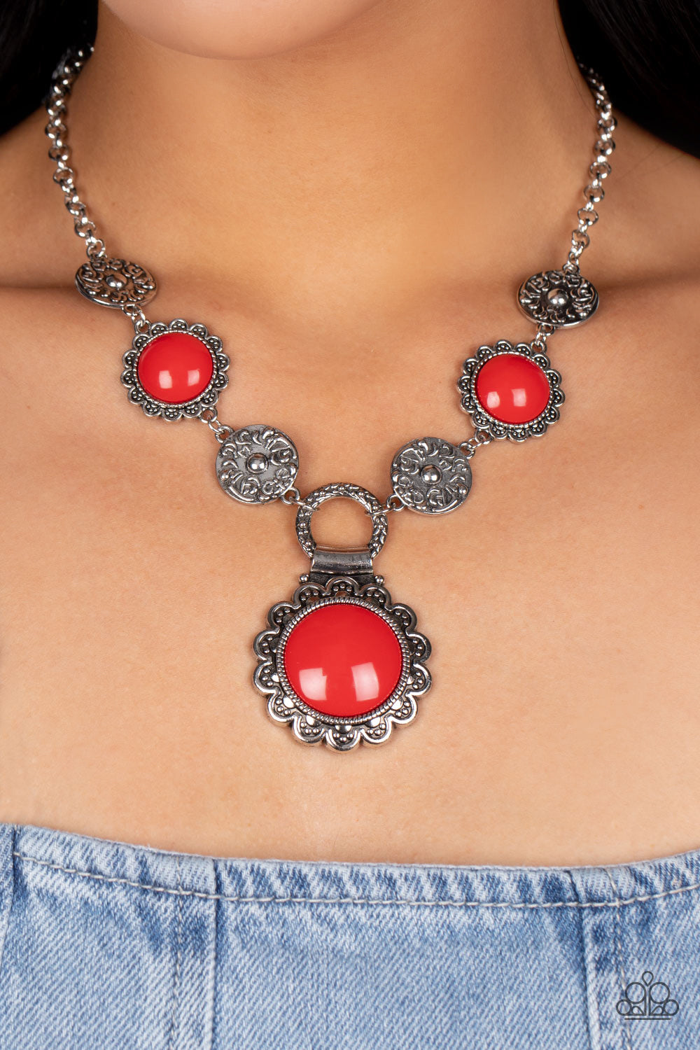 Paparazzi Poppy Persuasion Red Necklace & Positively Poppy Red Bracelet