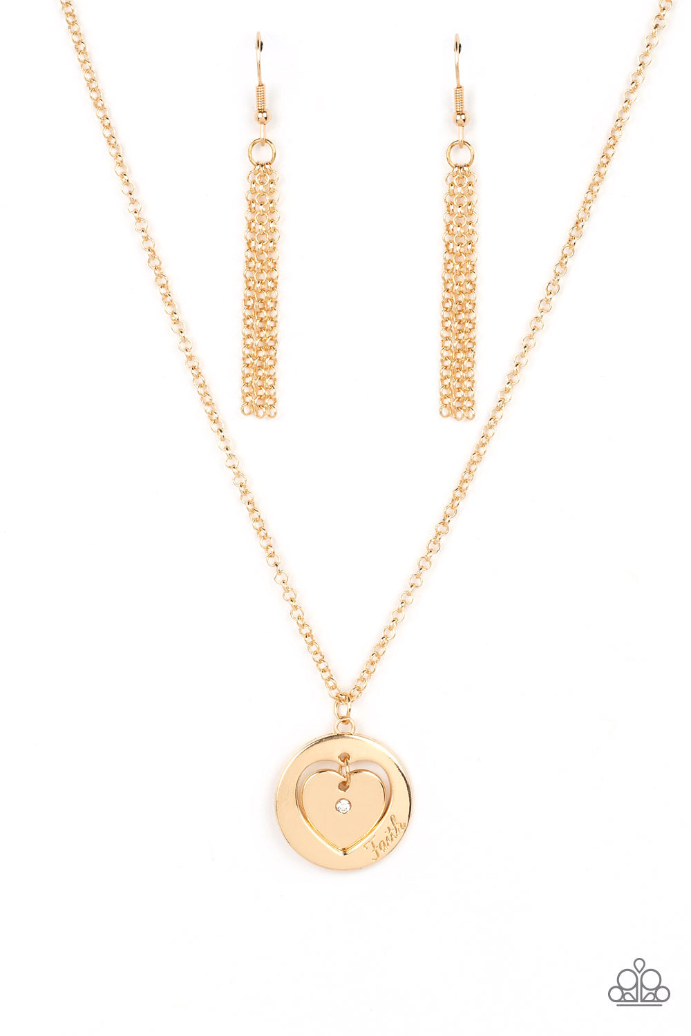 Paparazzi Heart Full of Faith - Gold Necklace