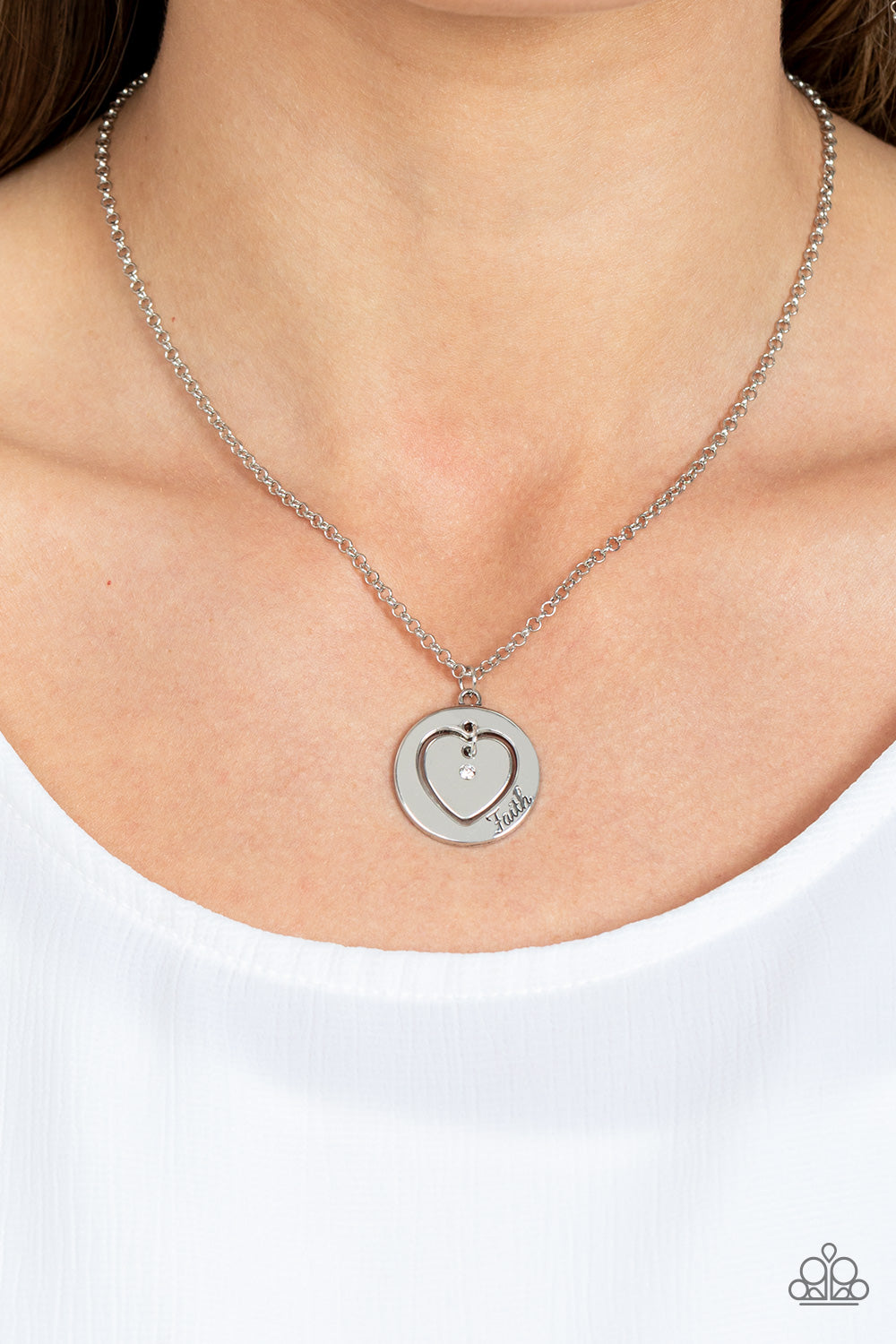 Paparazzi Heart Full of Faith - White Necklace
