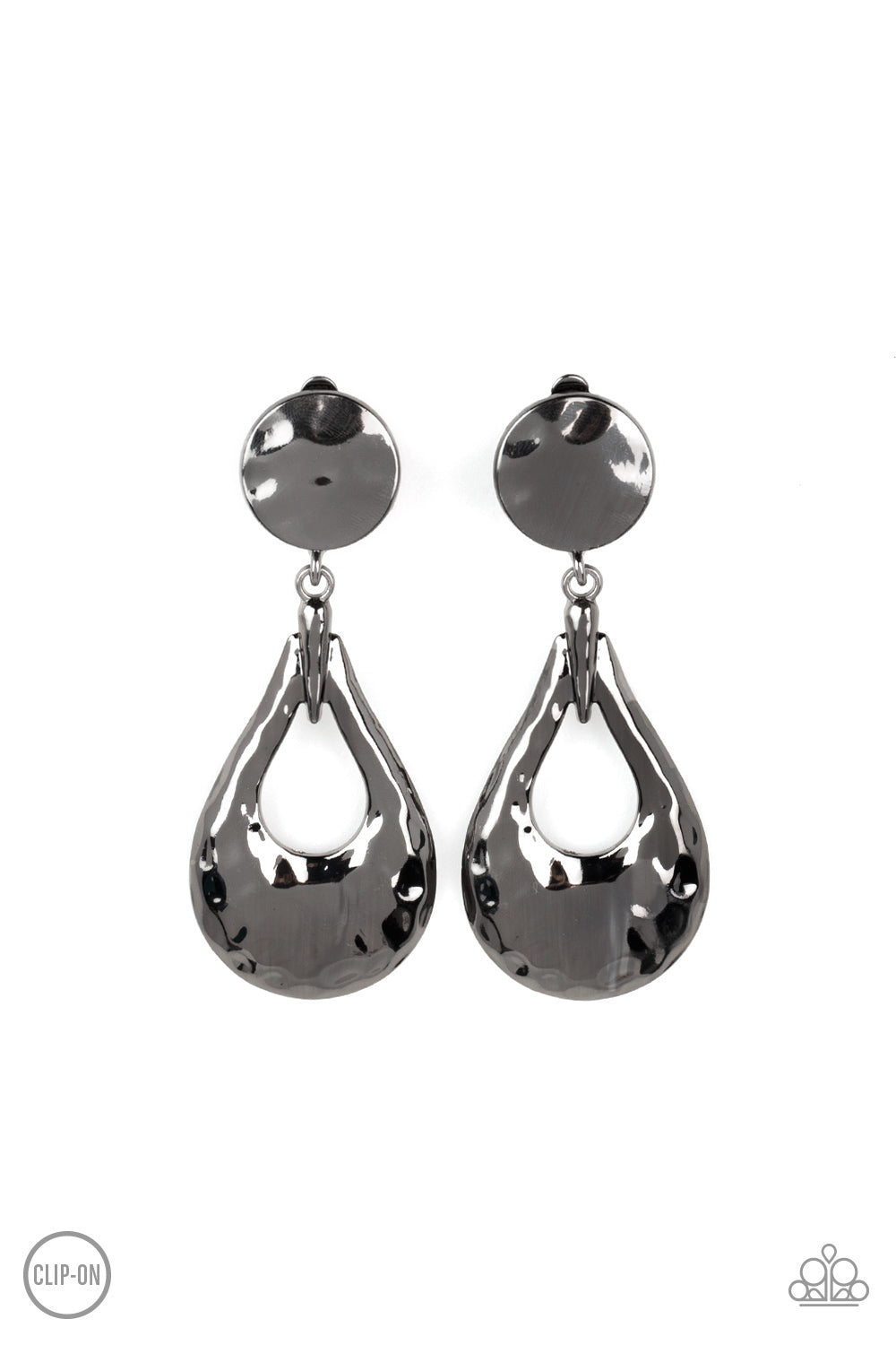 Paparazzi Metallic Magic - Black Clip-On Earrings