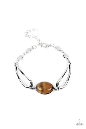 Paparazzi A Quarter Past ZEN - Brown Bracelet
