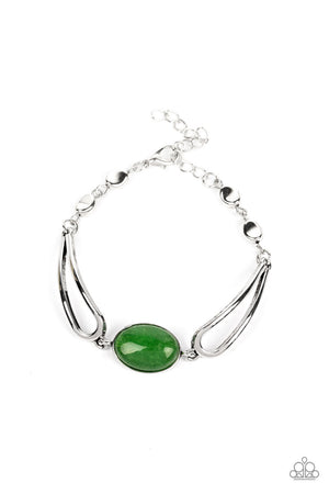 Paparazzi A Quarter Past ZEN - Green Bracelet