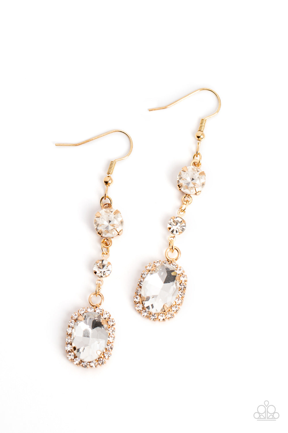 Paparazzi Glass Slipper Sparkle - Gold Earrings