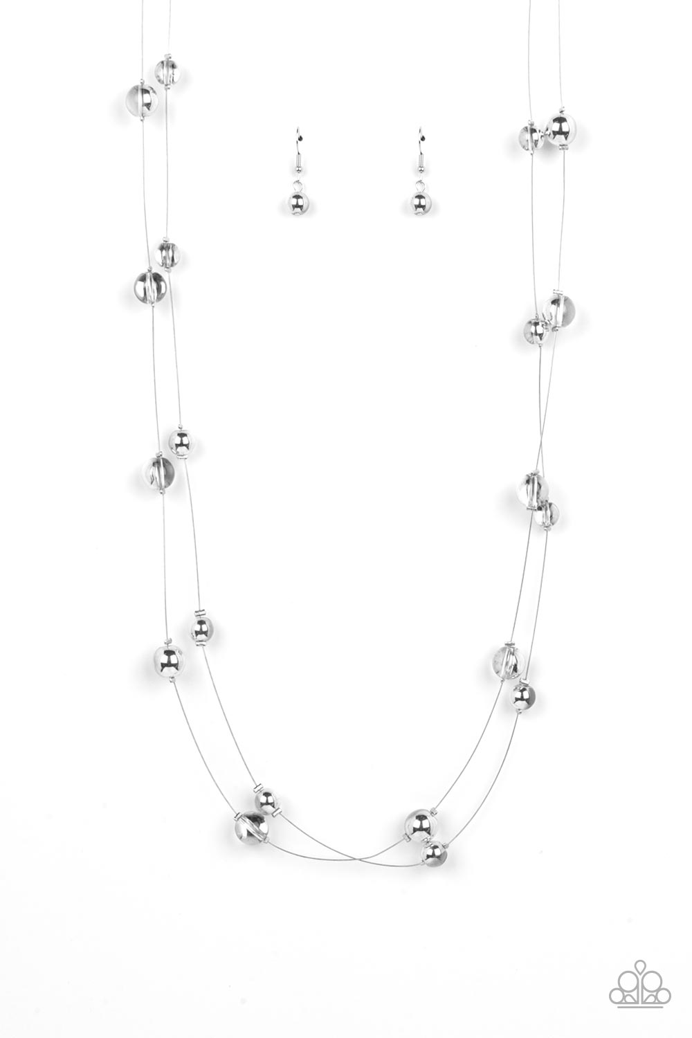 Paparazzi Interstellar Illusions  Silver Necklace & Optical Auras Silver Bracelet