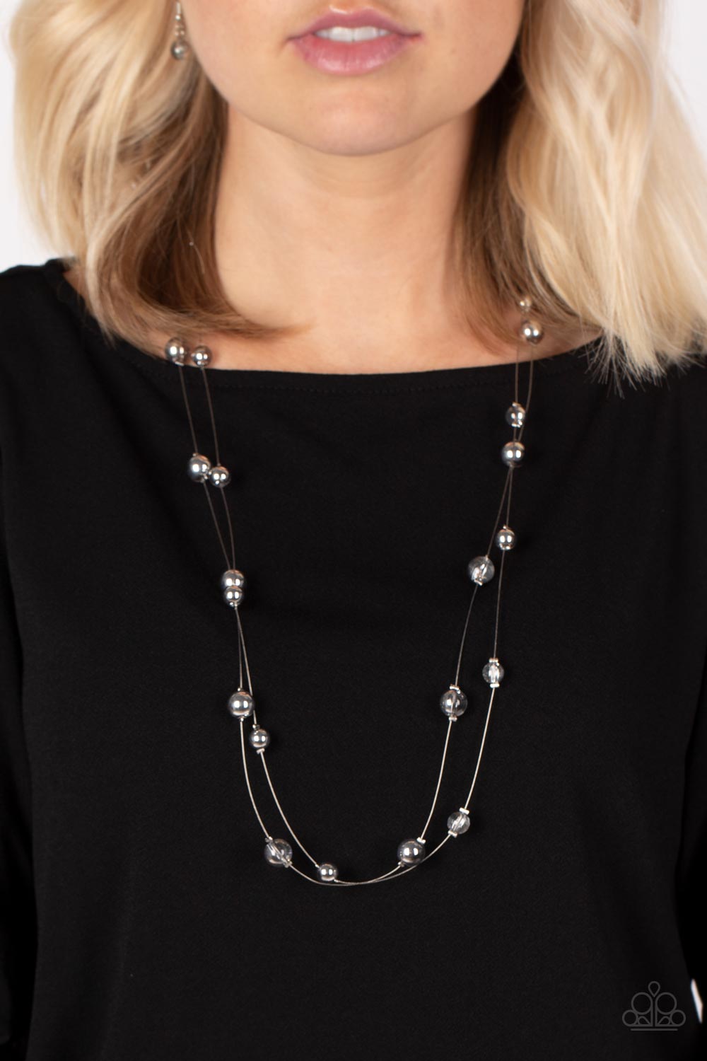 Paparazzi Interstellar Illusions  Silver Necklace & Optical Auras Silver Bracelet