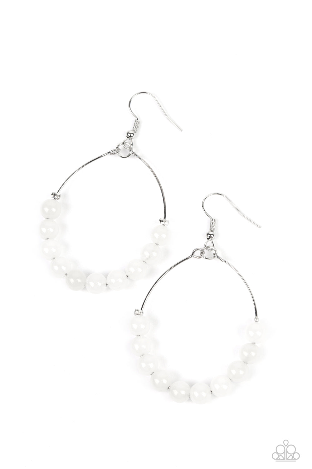Paparazzi Catch a Breeze - White Earrings