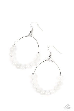 Paparazzi Catch a Breeze - White Earrings