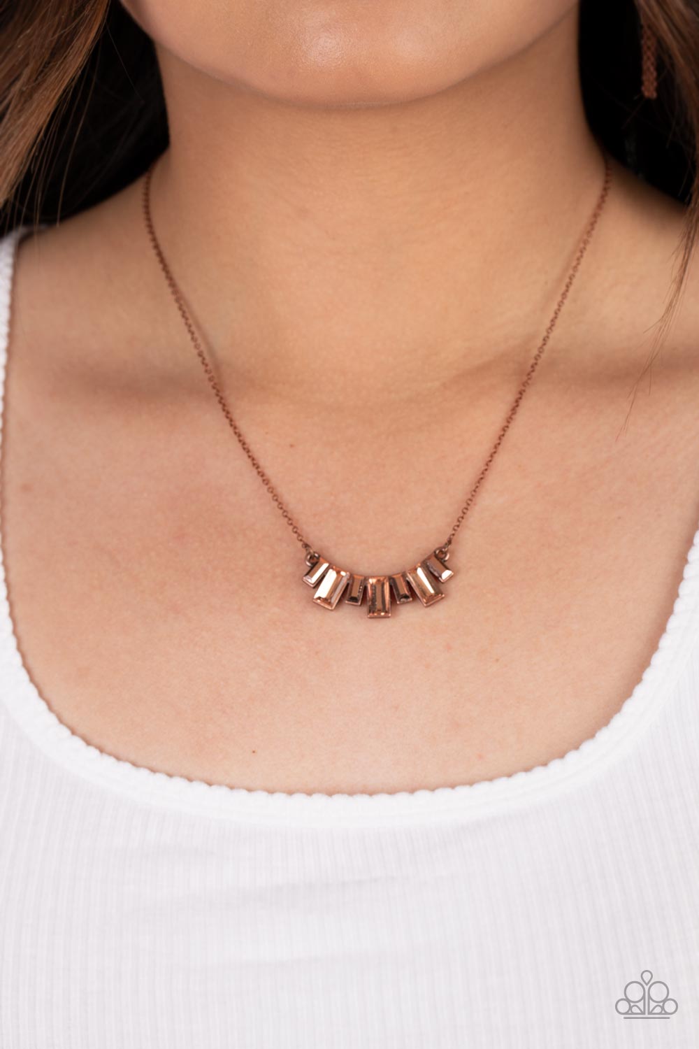 Paparazzi Hype Girl Glamour - Copper Necklace