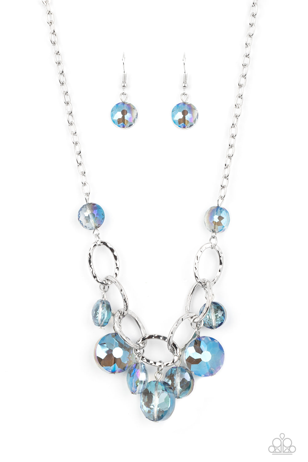 Paparazzi Rhinestone River - Blue Necklce