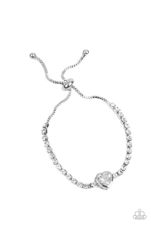 Paparazzi Mirrored Love - White Bracelet
