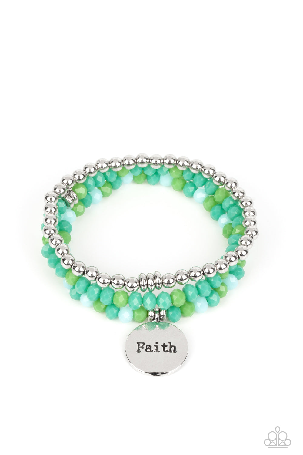 Paparazzi Fashionable Faith - Green Bracelet