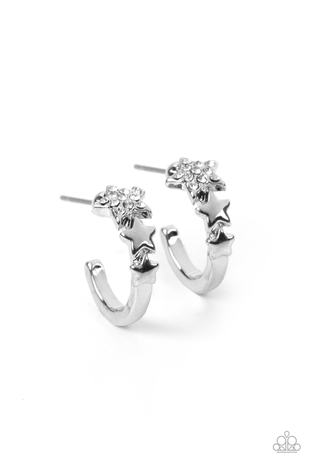 Paparazzi Starfish Showpiece - White Mini Hoop Earrings