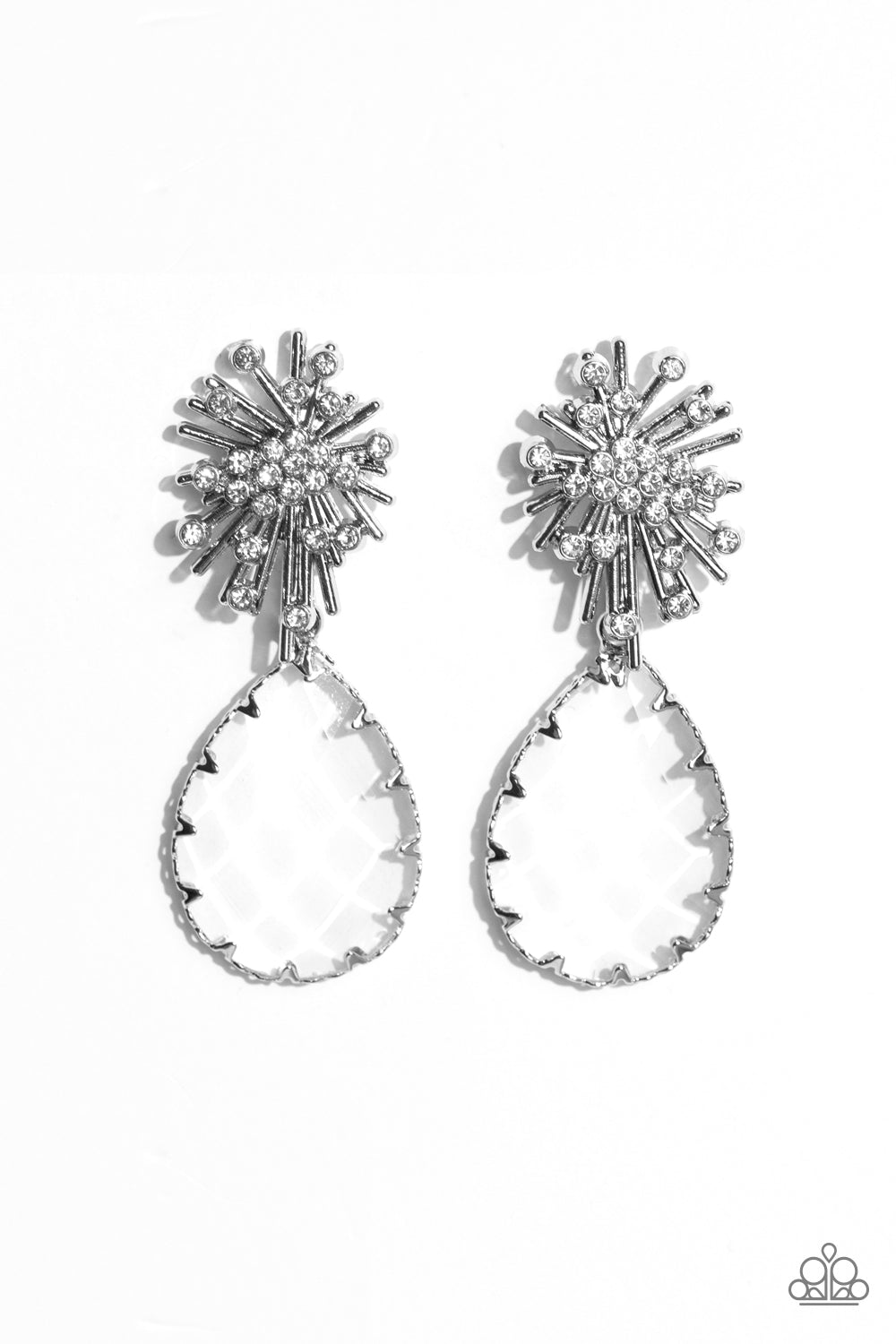 Paparazzi Stellar Shooting Star - White Earrings