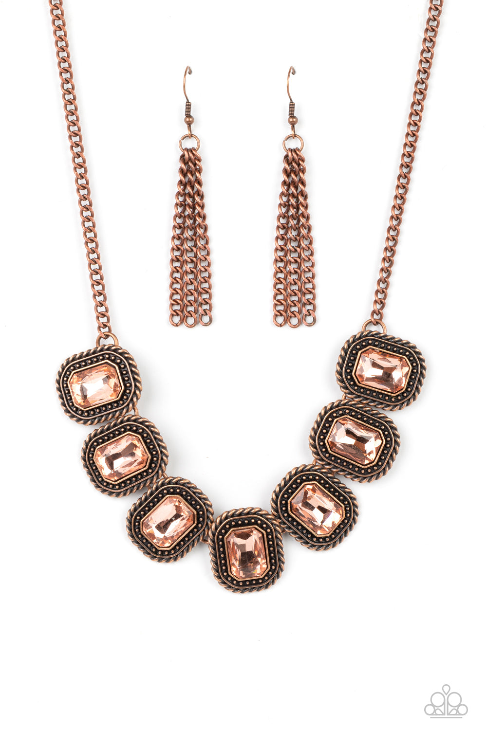 Paparazzi Iced Iron - Copper Necklace