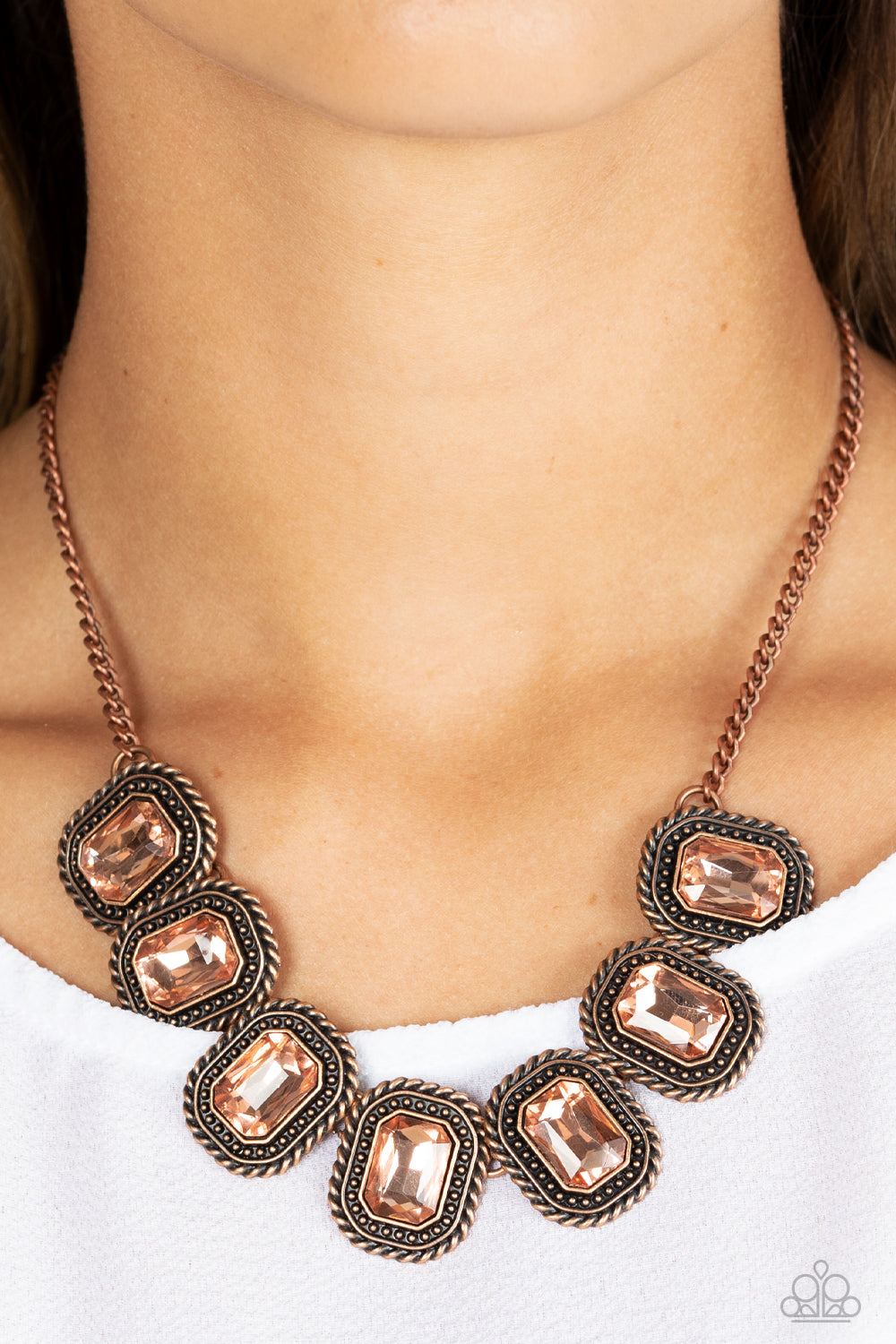 Paparazzi Iced Iron - Copper Necklace